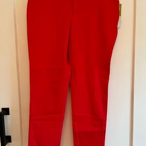 Women's Red Stretch Ponte Pants